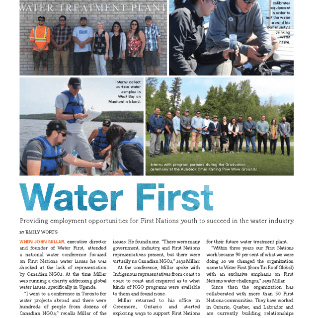 Water First article in Water Canada