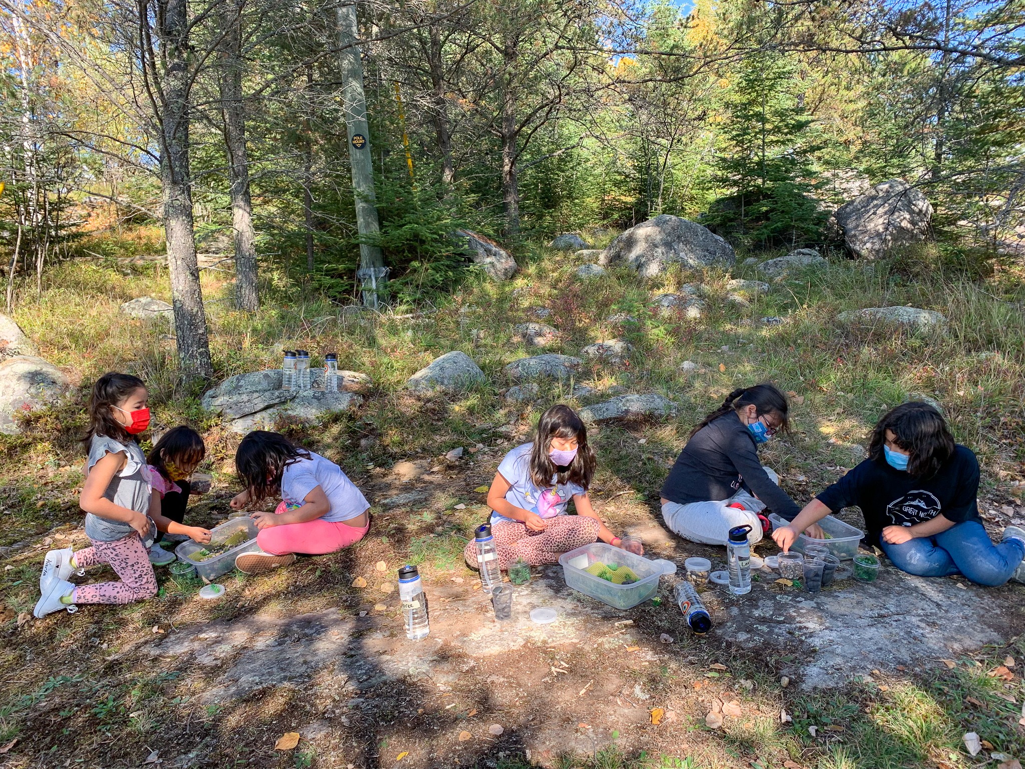 Students created miniature spawning shoals and played a game of trying to catch or eat eggs that had been placed in the miniature models in 30 seconds. The group that caught the least were the most successful in creating a safe habitat for the eggs. 